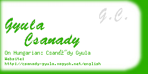 gyula csanady business card